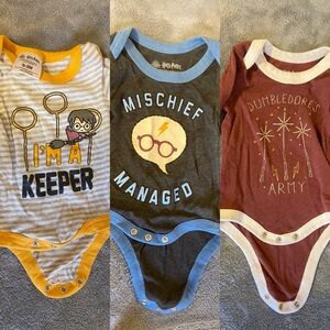Warner Bros. Harry Potter Long Sleeve Bodysuit - 3 Pack